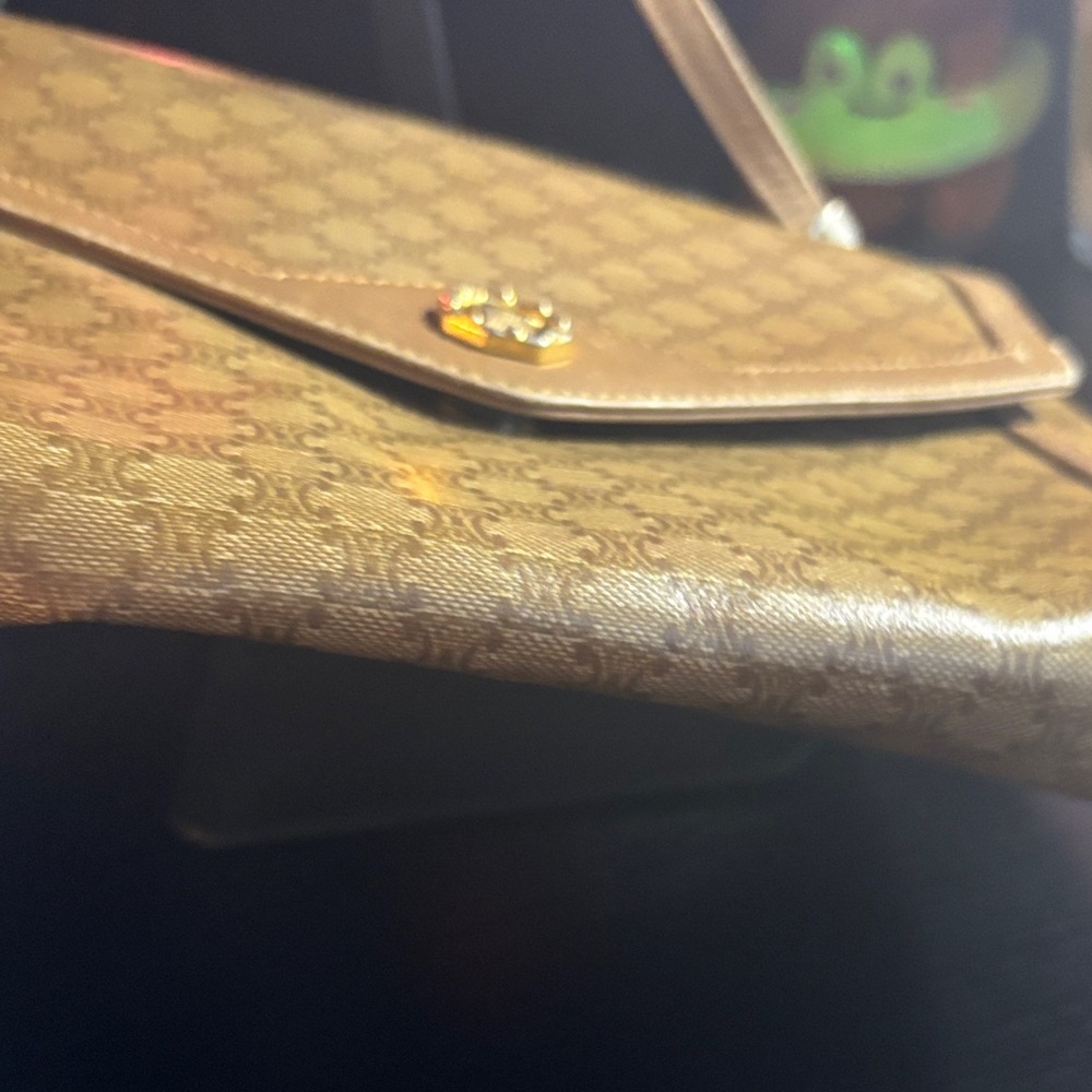 Celine vintage Tan Patterned Shoulder Bag - Picture 5 of 17